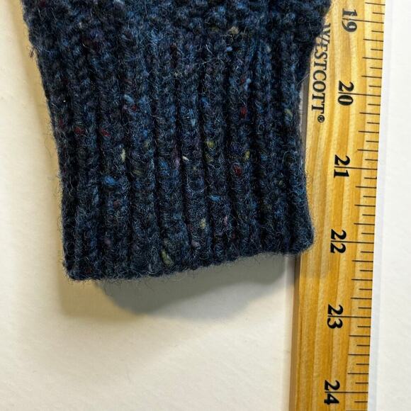 Kilcarra Club Monaco women's irish donegal wool blue cable knit sweater sz L - Picture 7 of 9